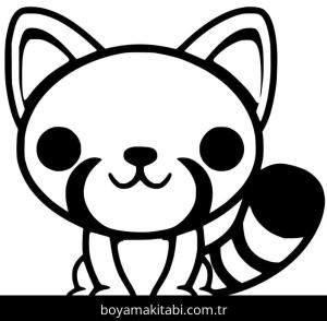 Kırmızı Panda boyama sayfası – boyama etkinliği, çocuk aktivitesi