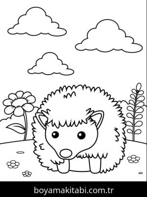 Kirpi boyama sayfası – PDF indir, sevimli karakter