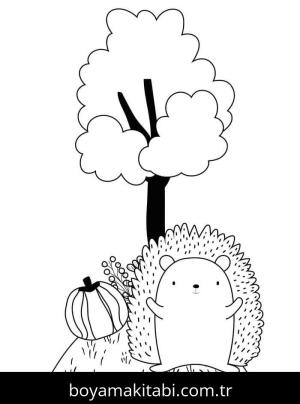 Kirpi boyama sayfası – evde etkinlik, ücretsiz yazdır