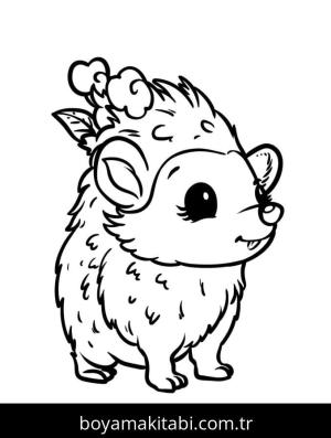 Kirpi boyama sayfası – çocuklar için, çizgi film temalı