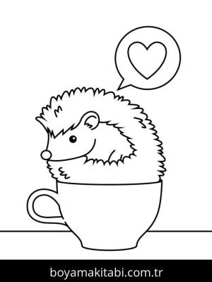 Kirpi boyama sayfası – el becerilerini geliştirir, boyama çalışması