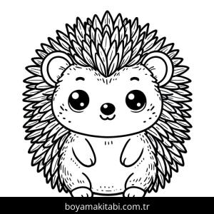 Kirpi boyama sayfası – kolay boyama, eğitici aktivite