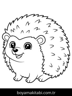 Kirpi boyama sayfası – kolay boyama, eğitici aktivite