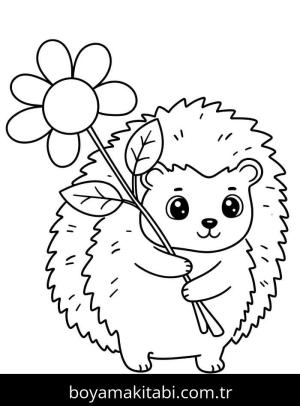 Kirpi boyama sayfası – el becerilerini geliştirir, boyama çalışması