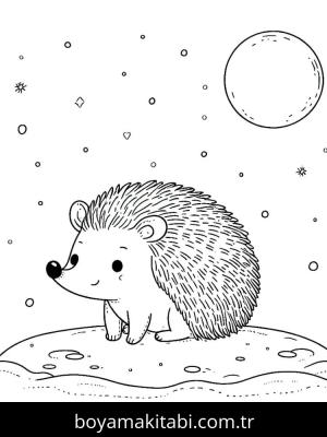 Kirpi boyama sayfası – sanatsal çalışma, çocuklar için