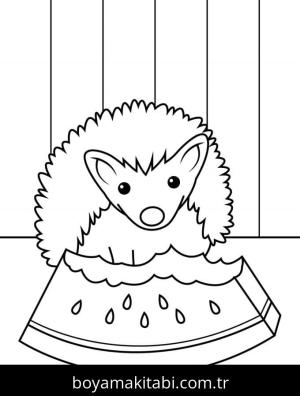 Kirpi boyama sayfası – sevimli karakter, sanatsal çalışma