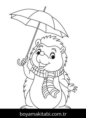 Kirpi boyama sayfası – okul öncesi, evde etkinlik