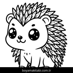 Kirpi boyama sayfası – keyifli zaman, renkli çizimler