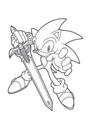 Kirpi boyama sayfası, Hedgehog coloring page, Kirpi Sonic Ve Kılıç, 