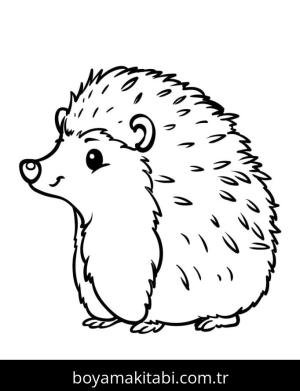 Kirpi boyama sayfası – PDF indir, sevimli karakter