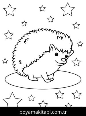 Kirpi boyama sayfası – boyama etkinliği, çocuk aktivitesi