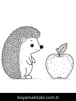 Kirpi boyama sayfası – okul öncesi, evde etkinlik