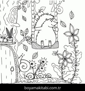 Kirpi boyama sayfası – evde etkinlik, ücretsiz yazdır