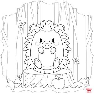 Kirpi boyama sayfası, Hedgehog coloring page, , hedgehog hedgehog 