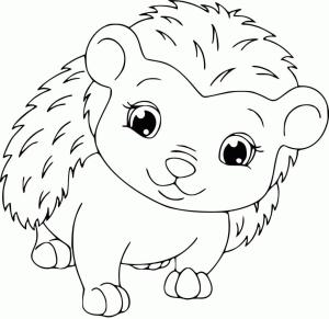 Kirpi boyama sayfası, Hedgehog coloring page, Kawaii Kirpi, 