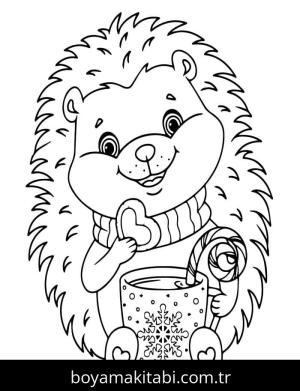 Kirpi boyama sayfası – boyama etkinliği, çocuk aktivitesi