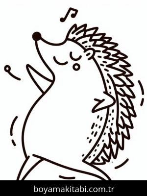 Kirpi boyama sayfası – çocuk aktivitesi, PDF indir