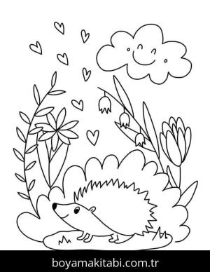 Kirpi boyama sayfası – boyama çalışması, yaratıcılığı geliştirir