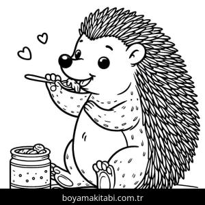 Kirpi boyama sayfası – yaratıcılık, eğlenceli etkinlik