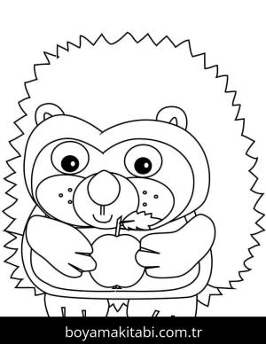 Kirpi boyama sayfası – basit çizim, kolay boyama