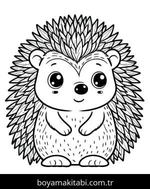 Kirpi boyama sayfası – sevimli karakter, sanatsal çalışma