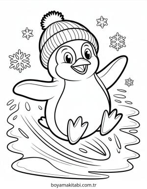 Kış Hayvanları boyama sayfası – sanatsal çalışma, çocuklar için