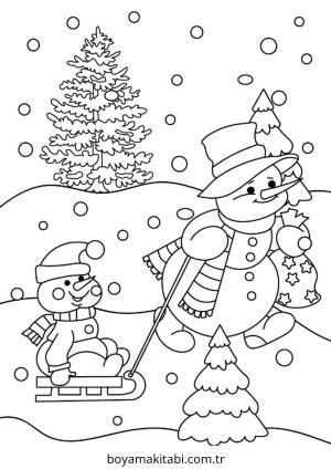 Kış Hayvanları boyama sayfası – evde etkinlik, ücretsiz yazdır