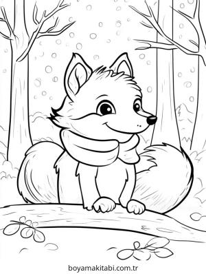 Kış Hayvanları boyama sayfası – evde etkinlik, ücretsiz yazdır