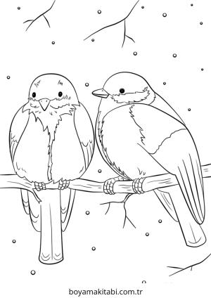 Kış Hayvanları boyama sayfası – yaratıcılığı geliştirir, keyifli zaman