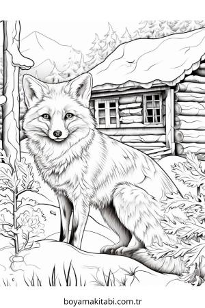 Kış Hayvanları boyama sayfası – el becerilerini geliştirir, boyama çalışması