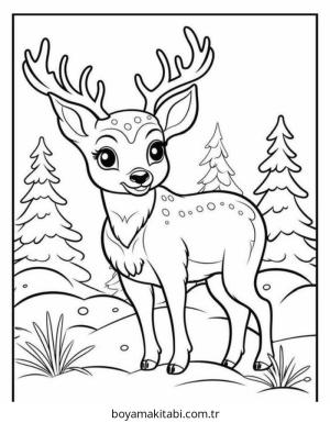 Kış Hayvanları boyama sayfası – sanatsal çalışma, çocuklar için