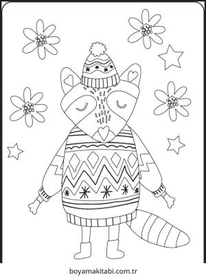 Kış Hayvanları boyama sayfası – çocuk aktivitesi, PDF indir