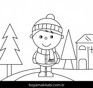 Kış Mevsimi boyama sayfası – ücretsiz yazdır, boyama etkinliği