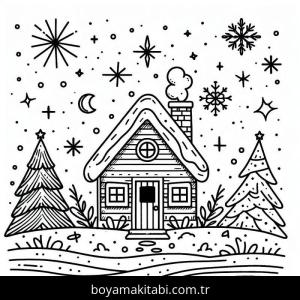 Kış Mevsimi boyama sayfası – boyama etkinliği, çocuk aktivitesi