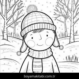 Kış Mevsimi boyama sayfası – boyama çalışması, yaratıcılığı geliştirir