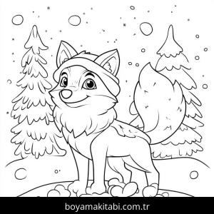 Kış Mevsimi boyama sayfası – kolay boyama, eğitici aktivite