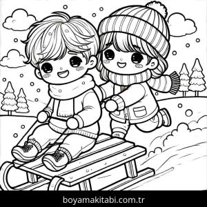 Kış Mevsimi boyama sayfası – ücretsiz yazdır, boyama etkinliği