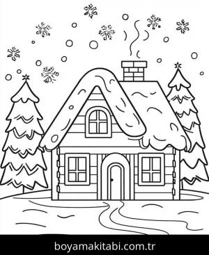 Kış Mevsimi boyama sayfası – çocuk aktivitesi, PDF indir