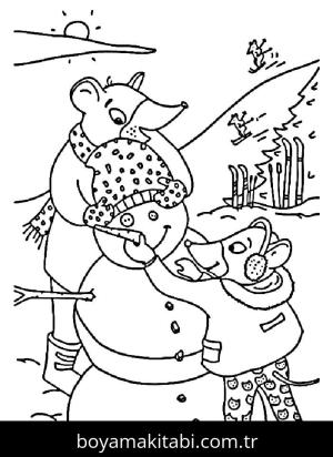 Kış Mevsimi boyama sayfası – yaratıcılığı geliştirir, keyifli zaman