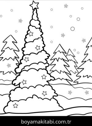 Kış Mevsimi boyama sayfası – çocuklar için, çizgi film temalı