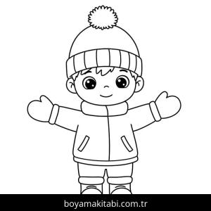 Kış Mevsimi boyama sayfası – boyama çalışması, yaratıcılığı geliştirir