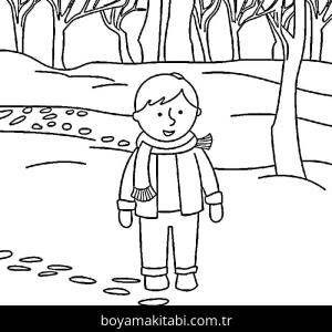 Kış Mevsimi Boyama Sayfaları