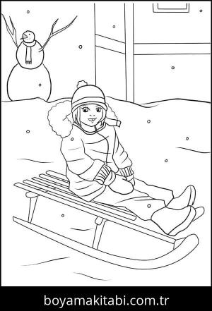 Kış Mevsimi boyama sayfası – çocuk aktivitesi, PDF indir