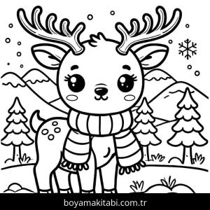 Kış Mevsimi boyama sayfası – sanatsal çalışma, çocuklar için