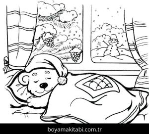 Kış Mevsimi boyama sayfası – el becerilerini geliştirir, boyama çalışması