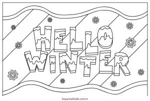 Kış boyama sayfası – okul öncesi, evde etkinlik