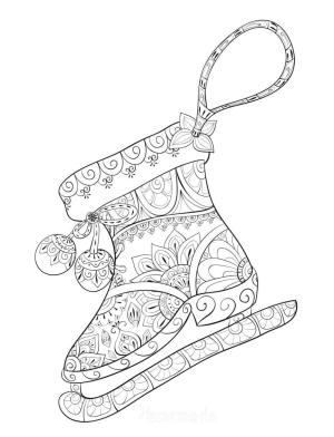 Kış boyama sayfası,  coloring page, Kışın Ayakkabı Mandala, 