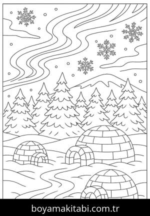 Kış boyama sayfası,  coloring page, , 