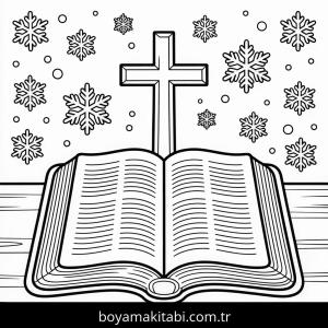 Kış boyama sayfası – çocuklar için, çizgi film temalı