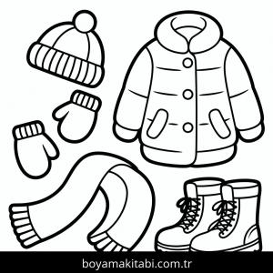 Kış boyama sayfası – evde etkinlik, ücretsiz yazdır